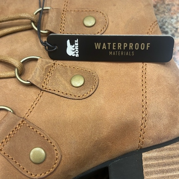 Sorel Addington Lace Up Block Heel Moto Suede Tan Boot NWT’S SZ 9 - Picture 7 of 13